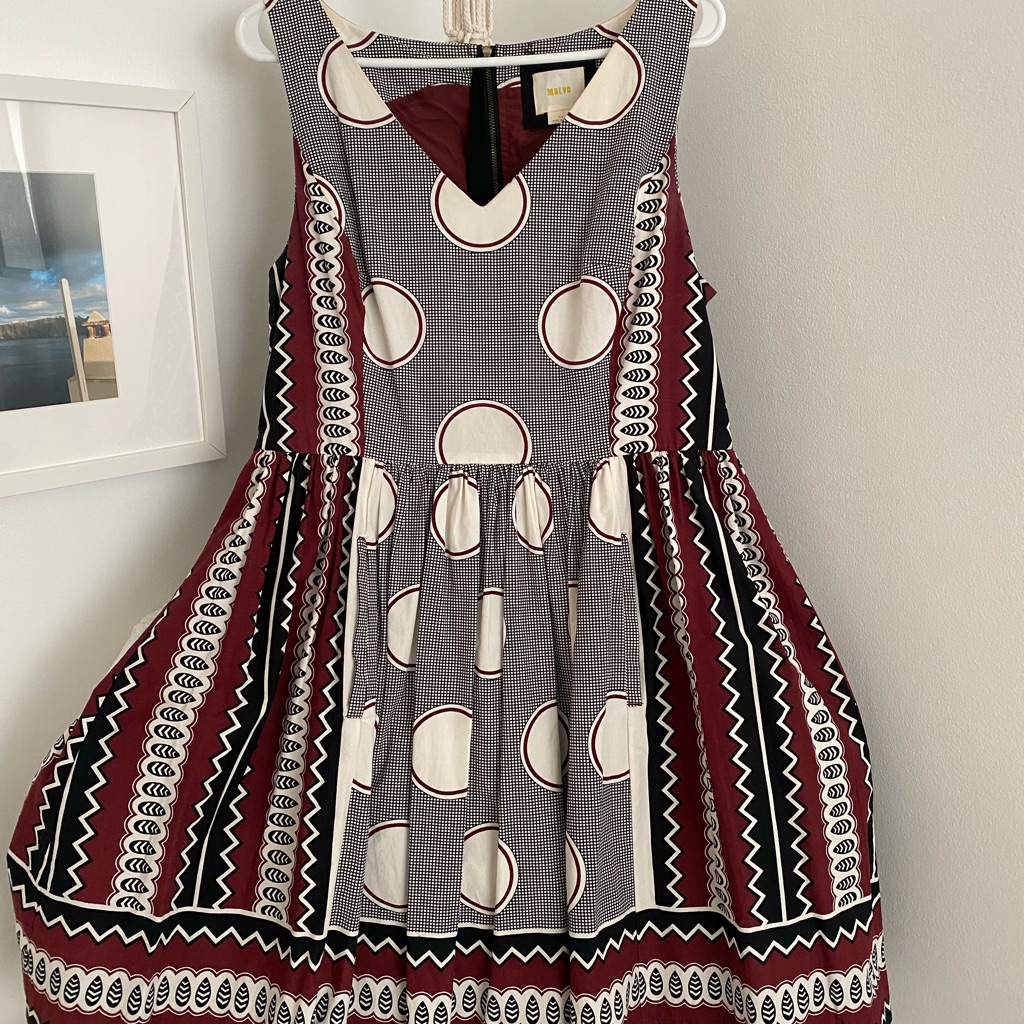Anthropologie- Maeve Geometric & Dot Patterned Sleeveless Dress For Fall.